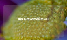 南京抖音运营定制怎么样
