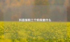抖音涨粉三个阶段是什么