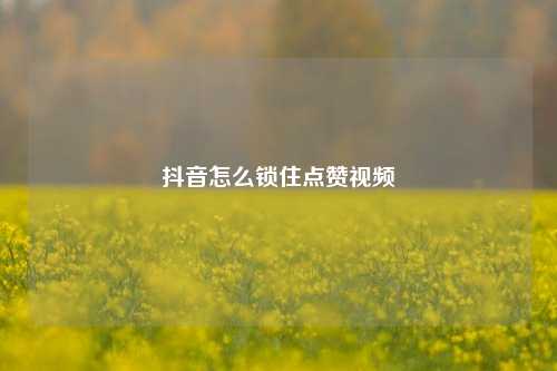 抖音怎么锁住点赞视频