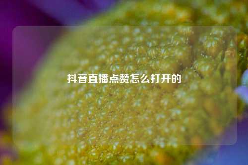 抖音直播点赞怎么打开的